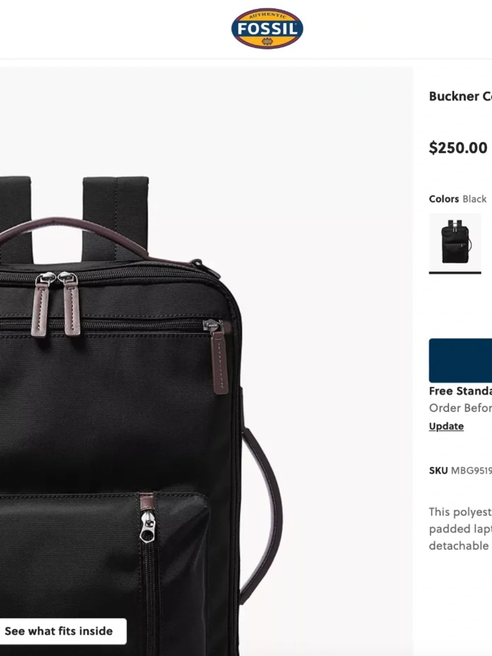 Fossil Buckner Convertible Backpack